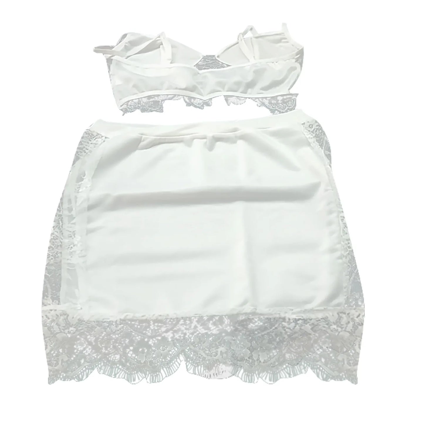 Frauen Sexy Mesh Sheer V-ausschnitt Set Cami Tops Mini Röcke Hirigin Bandage Lace-up Backless Tank Durch Kleid Streetwear # T5P