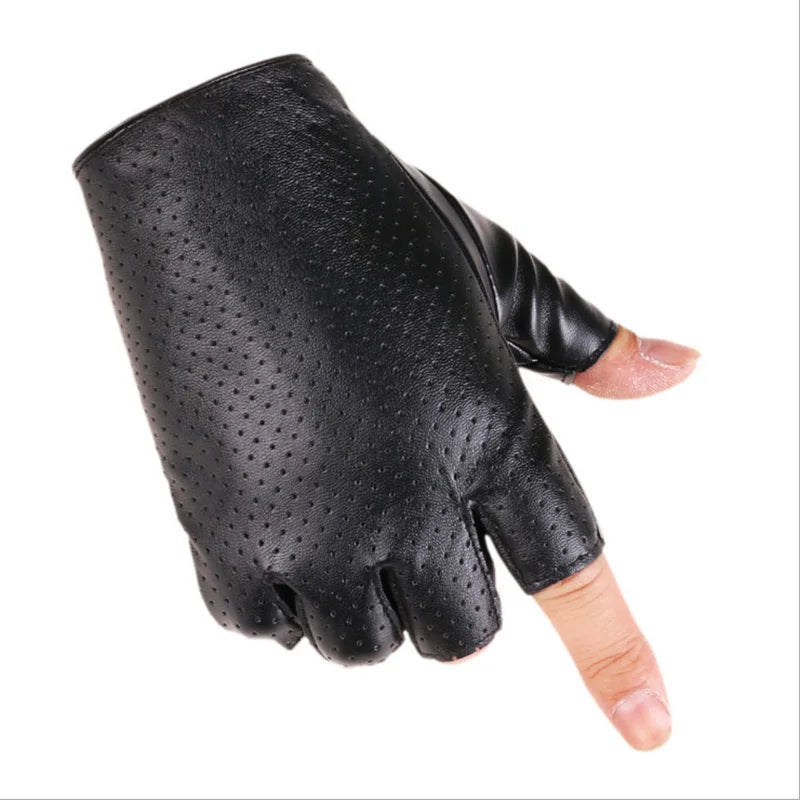 Unisex Nachtclub Sänger Leistung Handschuh Männer Frauen Halbfinger Niet Punk Party Leder Sport Hip Hop Street Dance Handschuh I102
