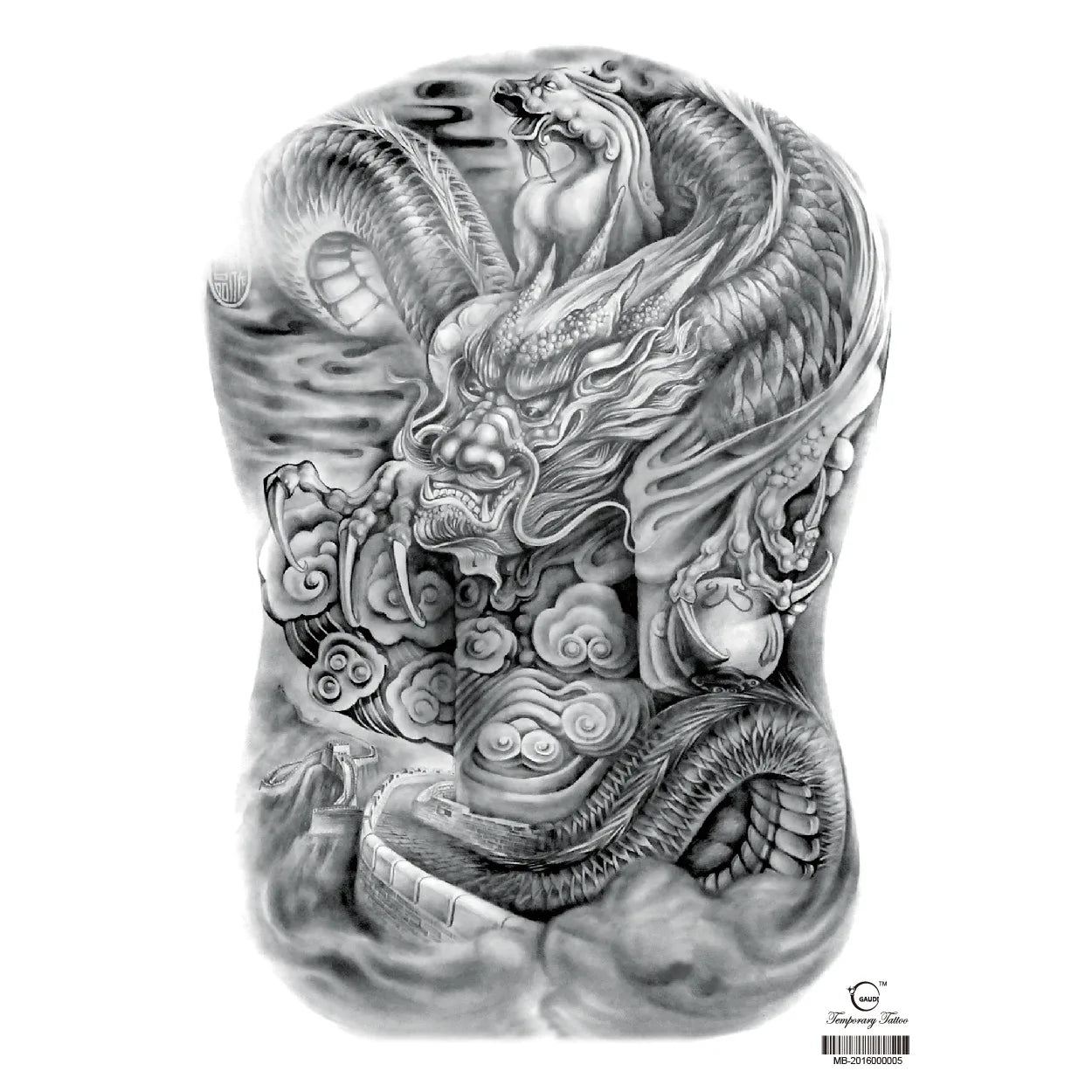 Wholesale Cool Big Full Back Tattoo Designs Large Size Temporary Tattoo Men's Full Back Tattoo Sticker