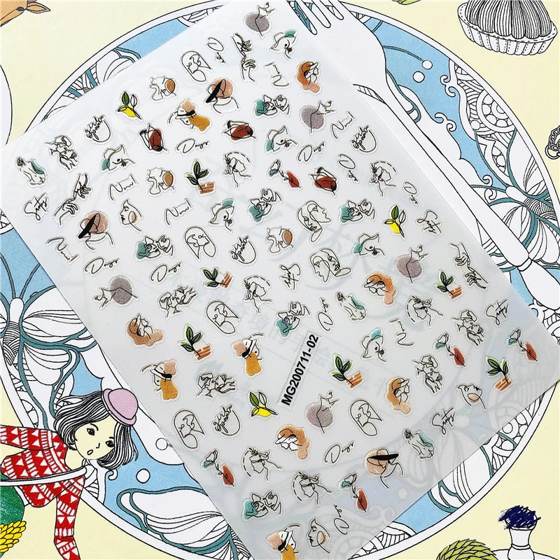 MG201011-38 WG661 Skull head snake sexy woman  3D Back glue Nail Art Stickers Decals Sliders Nail ornament decoration