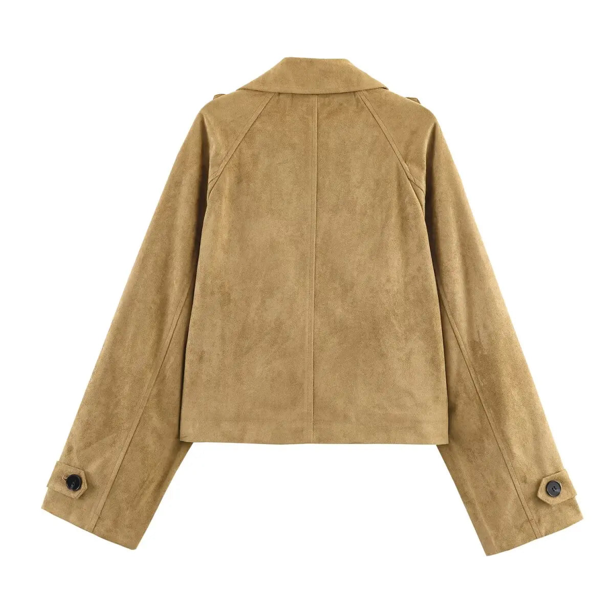 European and American Women's New Fashion Versatile Solid Color Short Long-sleeved Windbreaker Jacket