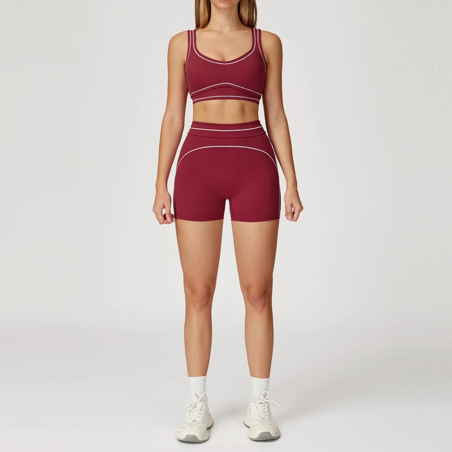 2PCS Yoga Set Gym Clothes Outdoor Sports Outfits Women Tracksuit Gym Fitness Suits Workout Pants Sportswear