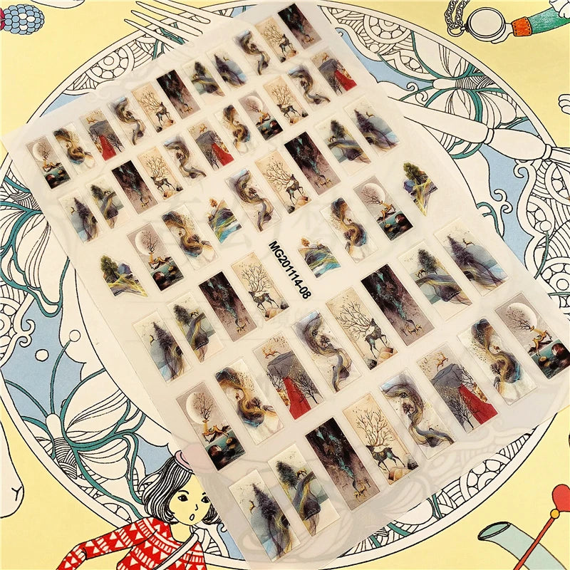 MG201011-38 WG661 Skull head snake sexy woman  3D Back glue Nail Art Stickers Decals Sliders Nail ornament decoration