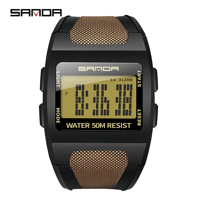 Men's Watch Military LED Digital Display 30M Waterproof Alarm Clock Sports Electronic Wristwatch SANDA Top Brand erkek kol saati