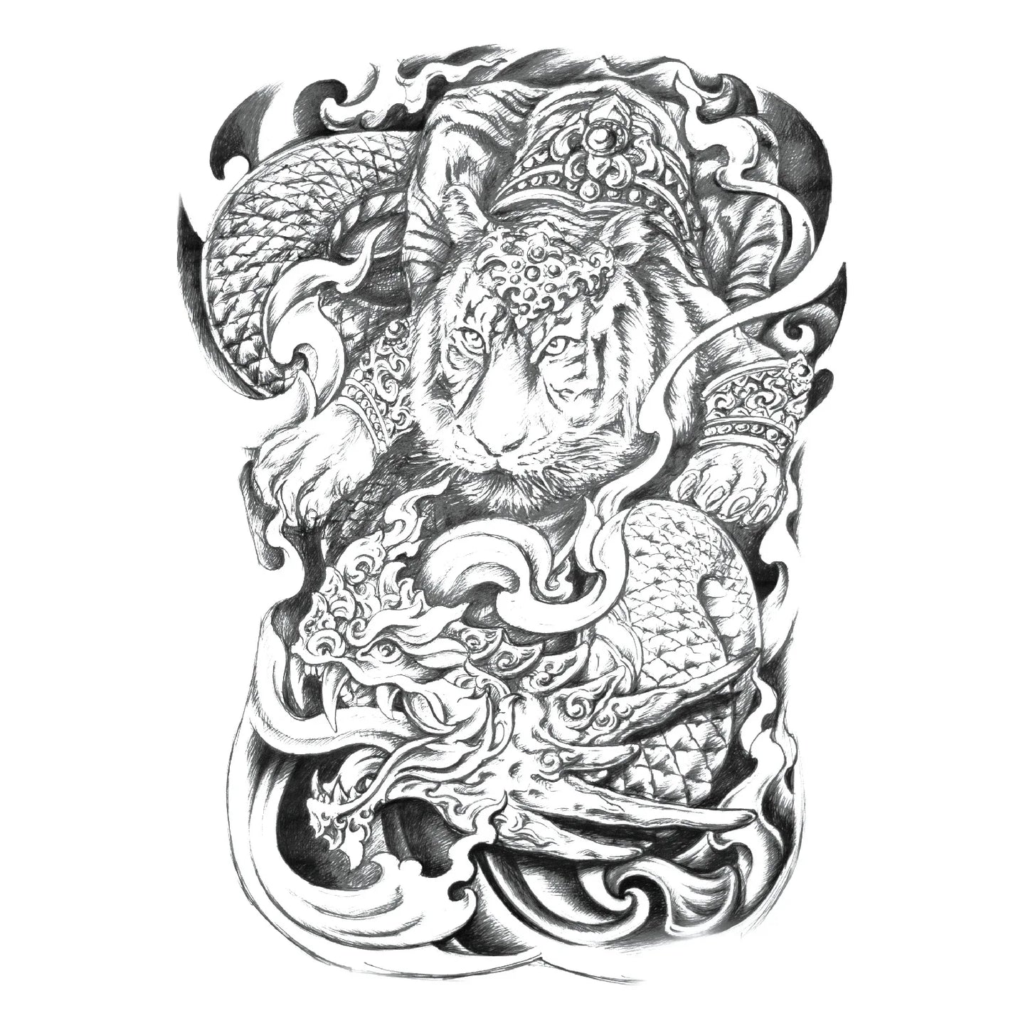 Wholesale Cool Big Full Back Tattoo Designs Large Size Temporary Tattoo Men's Full Back Tattoo Sticker