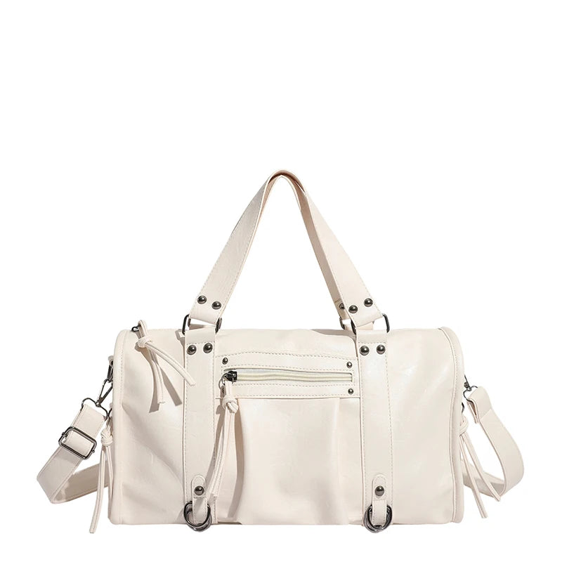 Large Capacity Women PU Leather Handbags Tote Bags Casual Female Rivet Big Shoulder Messenger Bags Fashion Zipper Crossbody Bag