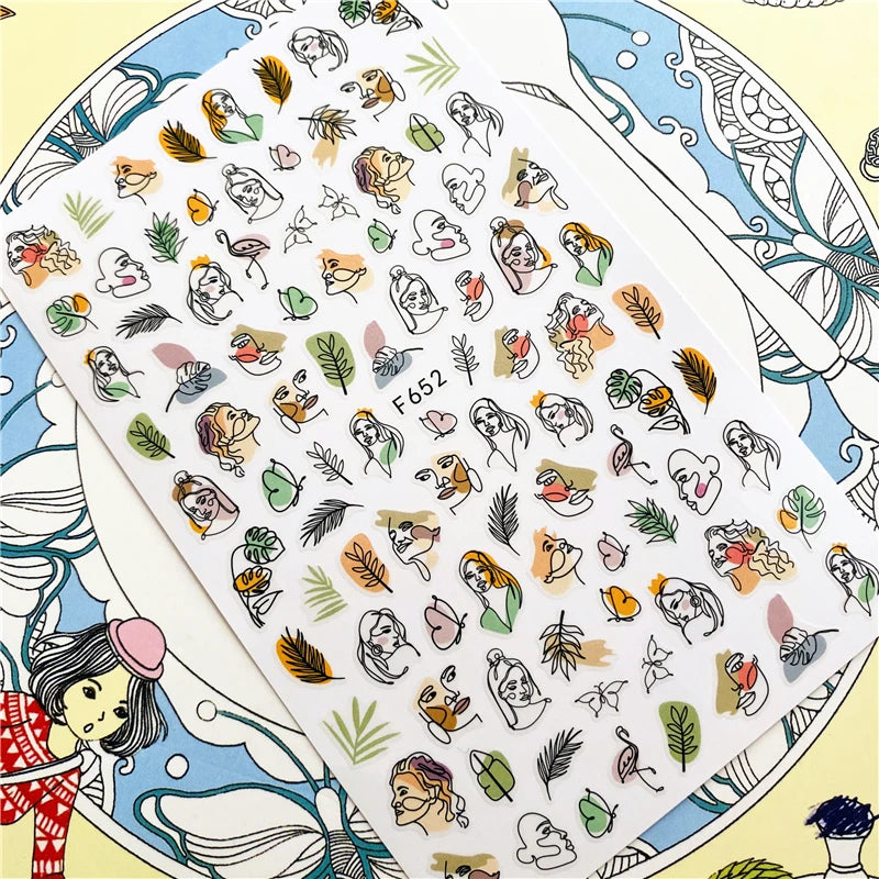 MG201011-38 WG661 Skull head snake sexy woman  3D Back glue Nail Art Stickers Decals Sliders Nail ornament decoration