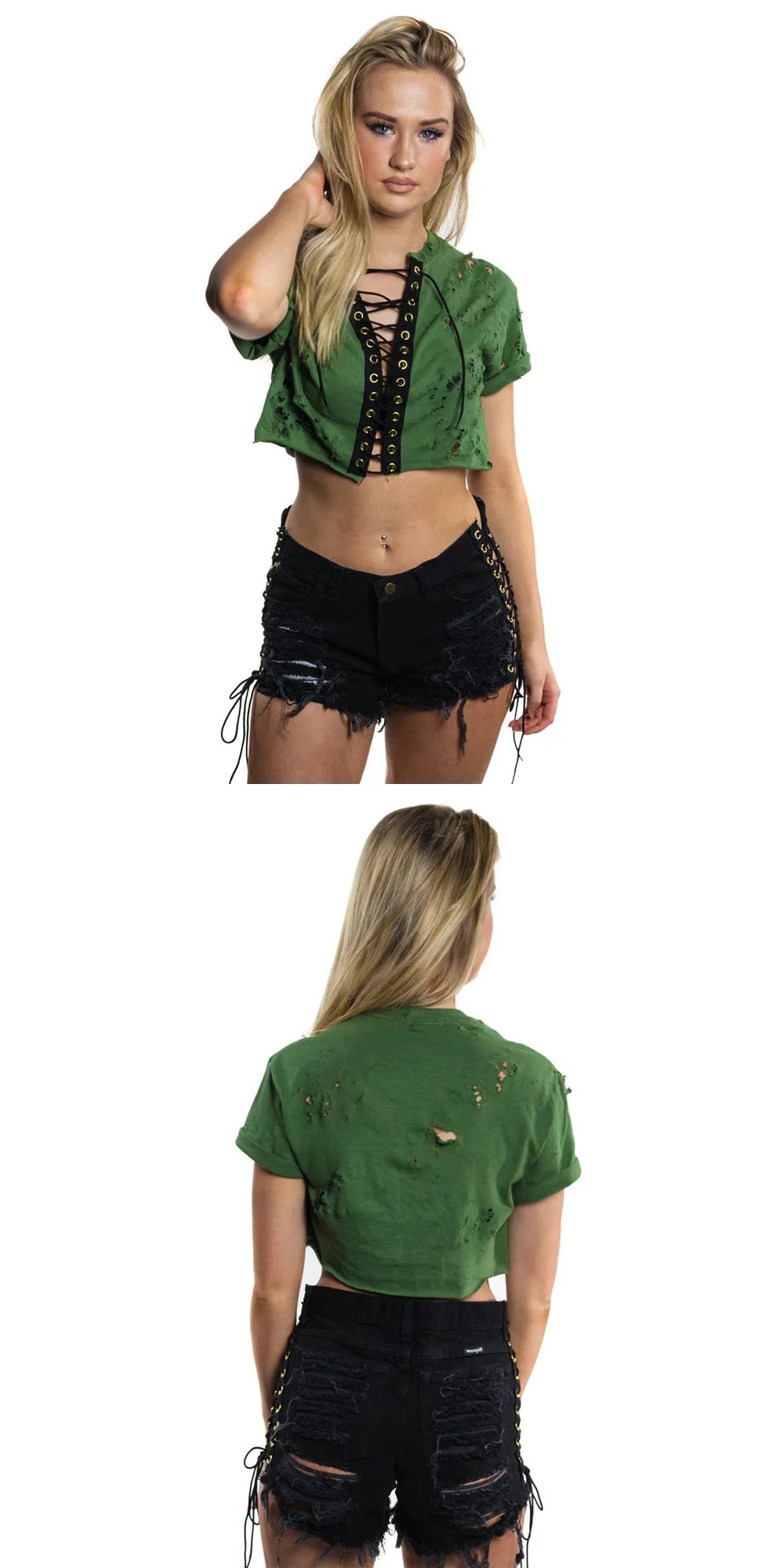 Summer Ripped Side Corns Bandage Denim Shorts Women's Street Fashion Hot Short Jeans Hollow Out Sexy Shorts Female Plus Size