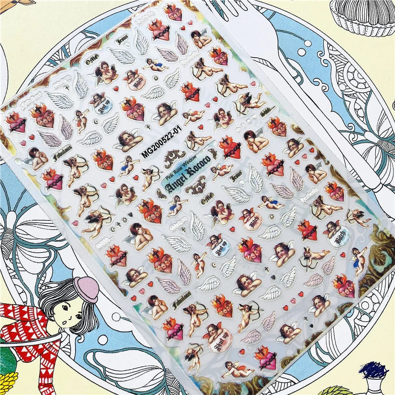 MG201011-38 WG661 Skull head snake sexy woman  3D Back glue Nail Art Stickers Decals Sliders Nail ornament decoration