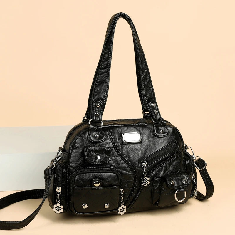 New High-capacity Women's Soft Crossbody Shoulder Bag with Single Strap and Zip Closure Waterproof Fashion Handbag High Quality