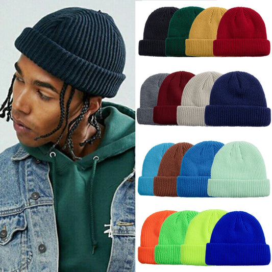 Heißer Verkauf Täglichen Fisherman Beanie Hut Unisex Sailor Stil Herbst Beanie Rippen Gestrickte Hüte Für Männer Frauen Kurze Melone Winter Hut