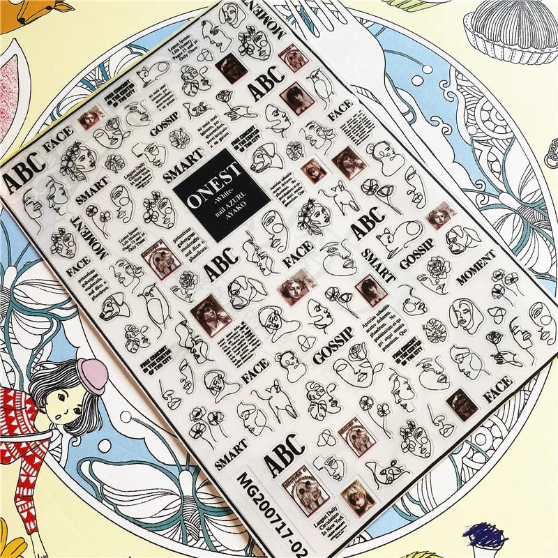 MG201011-38 WG661 Skull head snake sexy woman  3D Back glue Nail Art Stickers Decals Sliders Nail ornament decoration