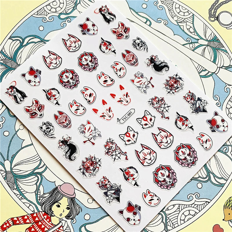MG201011-38 WG661 Skull head snake sexy woman  3D Back glue Nail Art Stickers Decals Sliders Nail ornament decoration