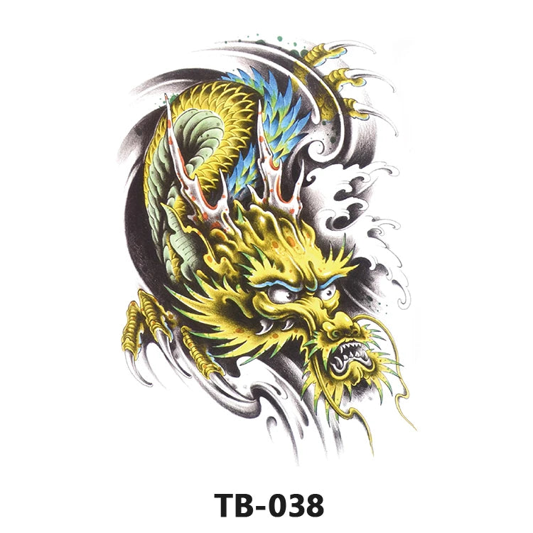 Wholesale Cool Big Full Back Tattoo Designs Large Size Temporary Tattoo Men's Full Back Tattoo Sticker