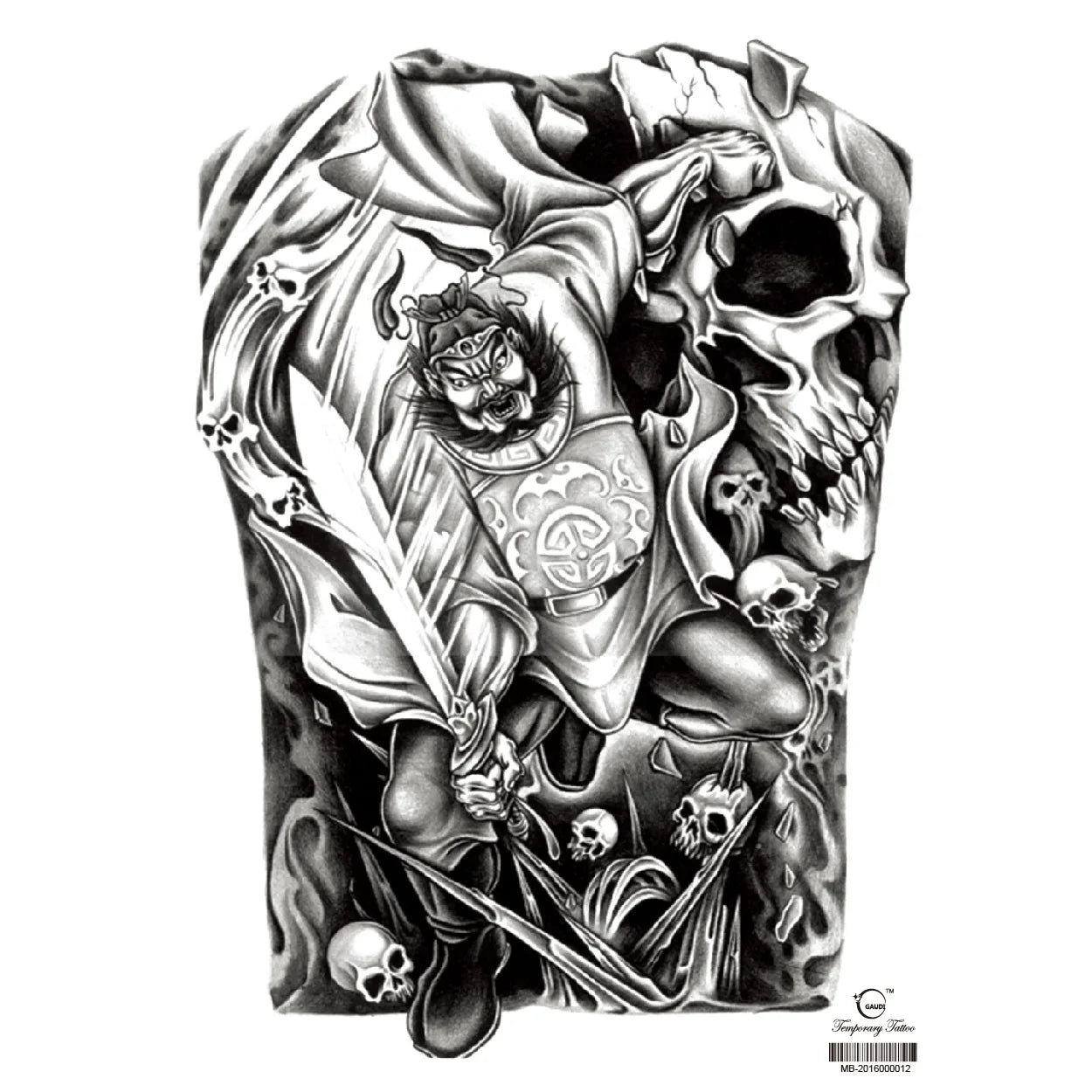 Wholesale Cool Big Full Back Tattoo Designs Large Size Temporary Tattoo Men's Full Back Tattoo Sticker