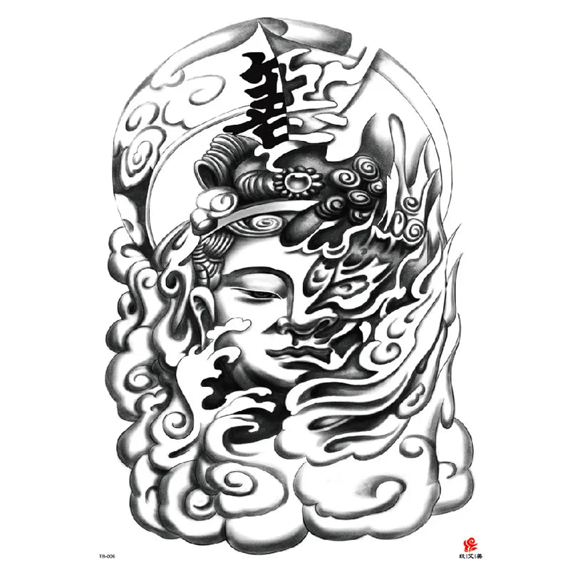 Wholesale Cool Big Full Back Tattoo Designs Large Size Temporary Tattoo Men's Full Back Tattoo Sticker