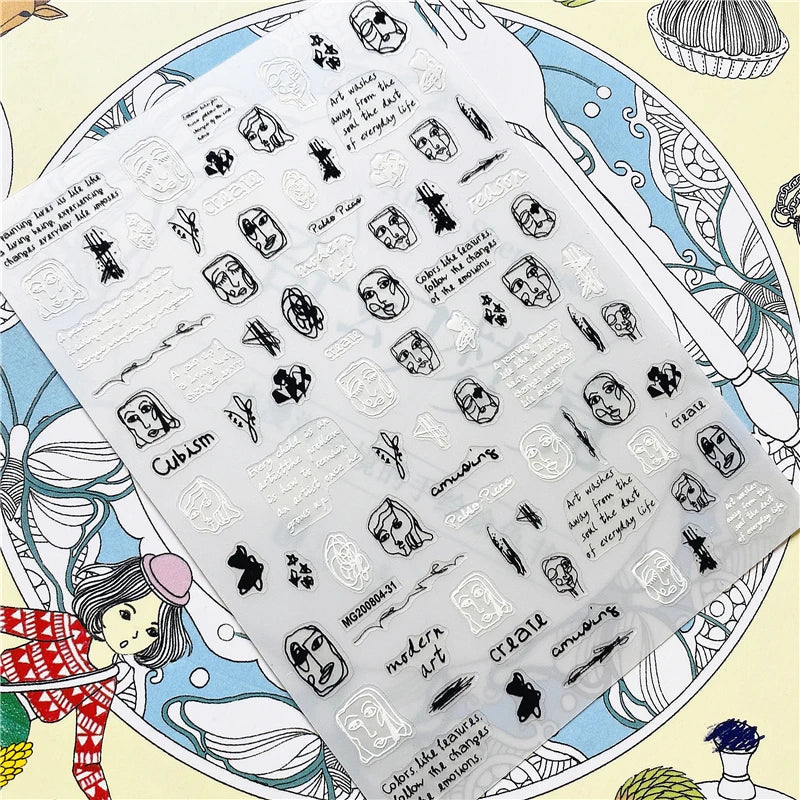 MG201011-38 WG661 Skull head snake sexy woman  3D Back glue Nail Art Stickers Decals Sliders Nail ornament decoration