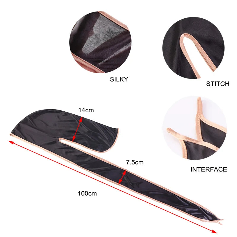 Durag mit langem Schwanz, seidiger Schal, muslimischer Doo Rag, Piratenhut, Durag, Chemo-Mütze, Totenkopfhut, Turban-Haarband, Bandanas, 18 Farben zur Auswahl