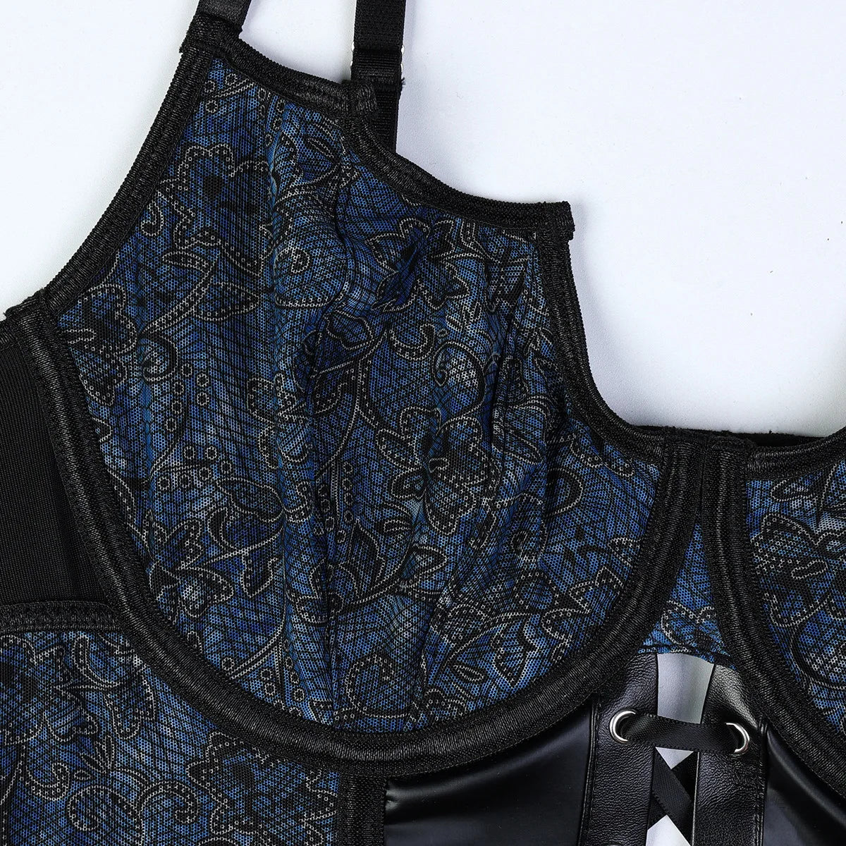 N3694 Women Sexy Lingerie Blue One-Piece Teddy Bodysuit Bondage High Quality Lingerie