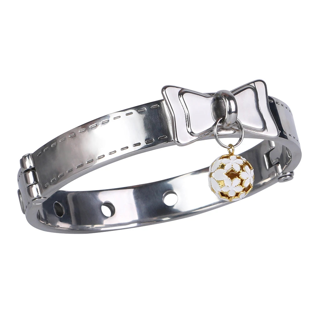 New Arrival Bow Ribbon Flower Bell Adult Bondage Fashion Collar Suitable for Bondage Enthusiasts