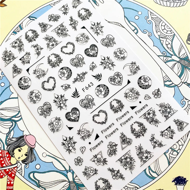 MG201011-38 WG661 Skull head snake sexy woman  3D Back glue Nail Art Stickers Decals Sliders Nail ornament decoration