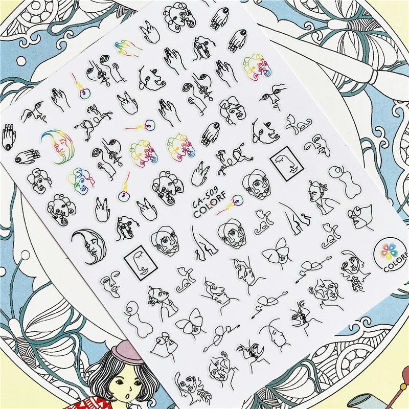 MG201011-38 WG661 Skull head snake sexy woman  3D Back glue Nail Art Stickers Decals Sliders Nail ornament decoration