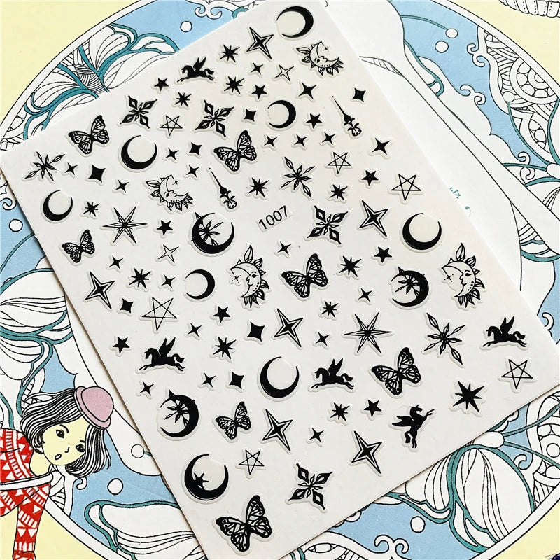 MG201011-38 WG661 Skull head snake sexy woman  3D Back glue Nail Art Stickers Decals Sliders Nail ornament decoration