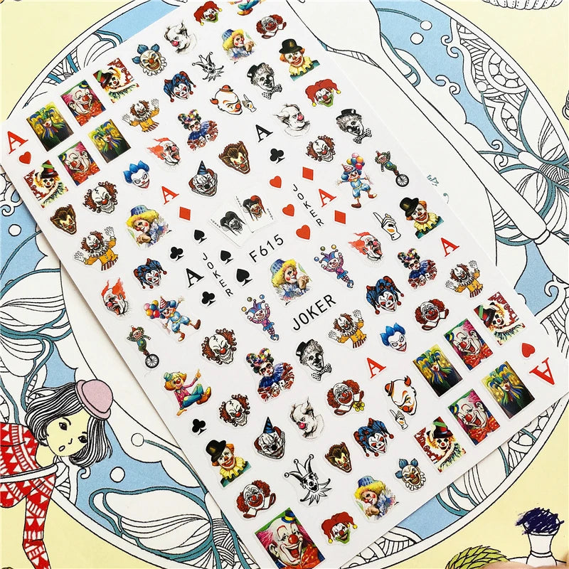 MG201011-38 WG661 Skull head snake sexy woman  3D Back glue Nail Art Stickers Decals Sliders Nail ornament decoration