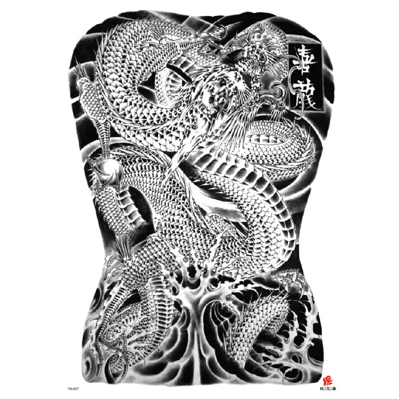 Wholesale Cool Big Full Back Tattoo Designs Large Size Temporary Tattoo Men's Full Back Tattoo Sticker