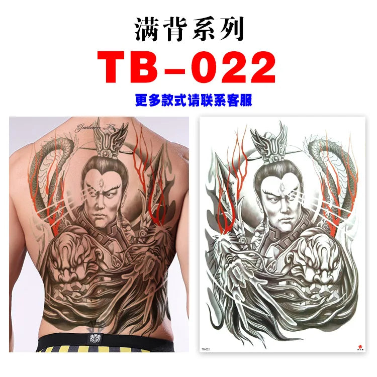 Wholesale Cool Big Full Back Tattoo Designs Large Size Temporary Tattoo Men's Full Back Tattoo Sticker