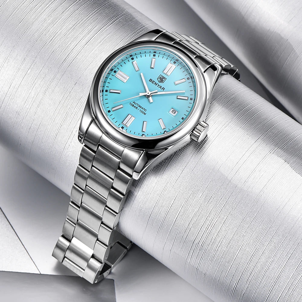 BENYAR Neue Taucheruhr für Männer 10Bar wasserdichte Herren Mechanische Armbanduhren Luxus Edelstahl Automatikuhren