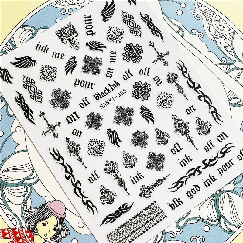 MG201011-38 WG661 Skull head snake sexy woman  3D Back glue Nail Art Stickers Decals Sliders Nail ornament decoration