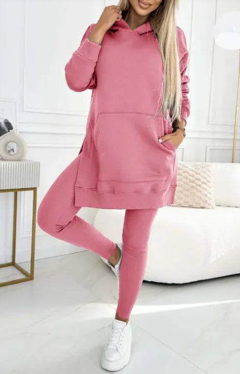 Lässiges Set aus Kapuzenpullover und Leggings