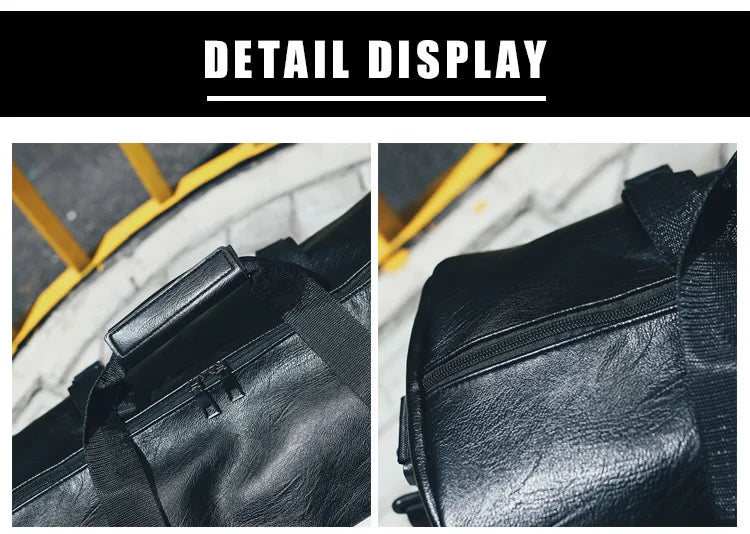 Sporttasche Leder Damen Fitness Schuhfach Herren Duffle Umhängetasche Wasserdicht Reise Training Große Sport Handtasche