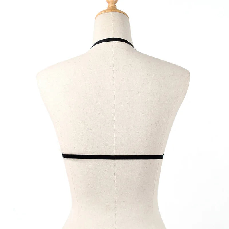 Sexy Alluring Bustier Bandage Cage Cupless Bra Goth Lingerie Elastic Lingerie Bandage Belt Crop Tops
