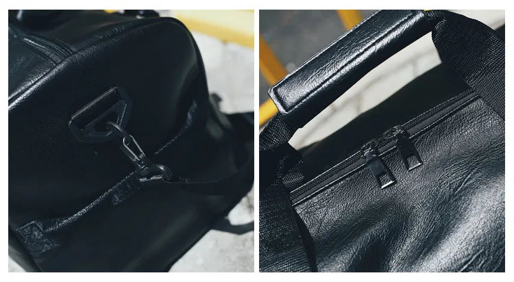 Sporttasche Leder Damen Fitness Schuhfach Herren Duffle Umhängetasche Wasserdicht Reise Training Große Sport Handtasche