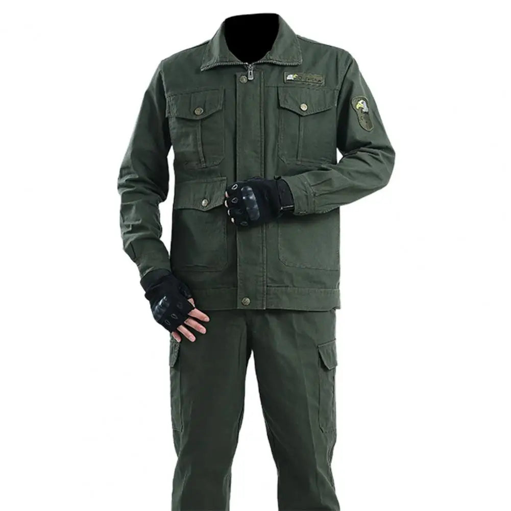 New Spring And Autumn Cotton Work Clothes Outdoor Wear-resistant Welder Thickened Labor Insurance Clothing Auto Maintenance