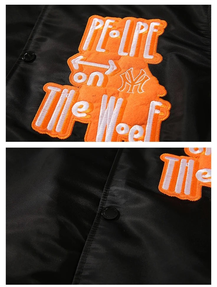 Winter Varsity Jacke Männer Frauen Embriodey Basketball Jacke Retro Mode Pilot Jacke Männer Tier Paar Kleidung High Street