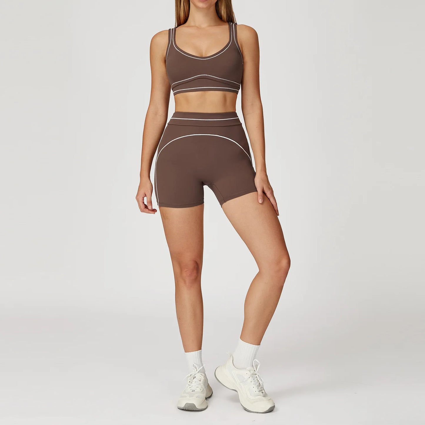 2PCS Yoga Set Gym Clothes Outdoor Sports Outfits Women Tracksuit Gym Fitness Suits Workout Pants Sportswear