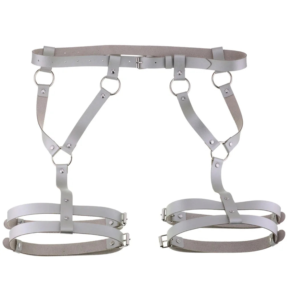 Sexy PU Leather Leg Sword Garter Body Bondage Belts for Women Black Harness Belt Waist Strap Punk Gothic Clothes Lingerie