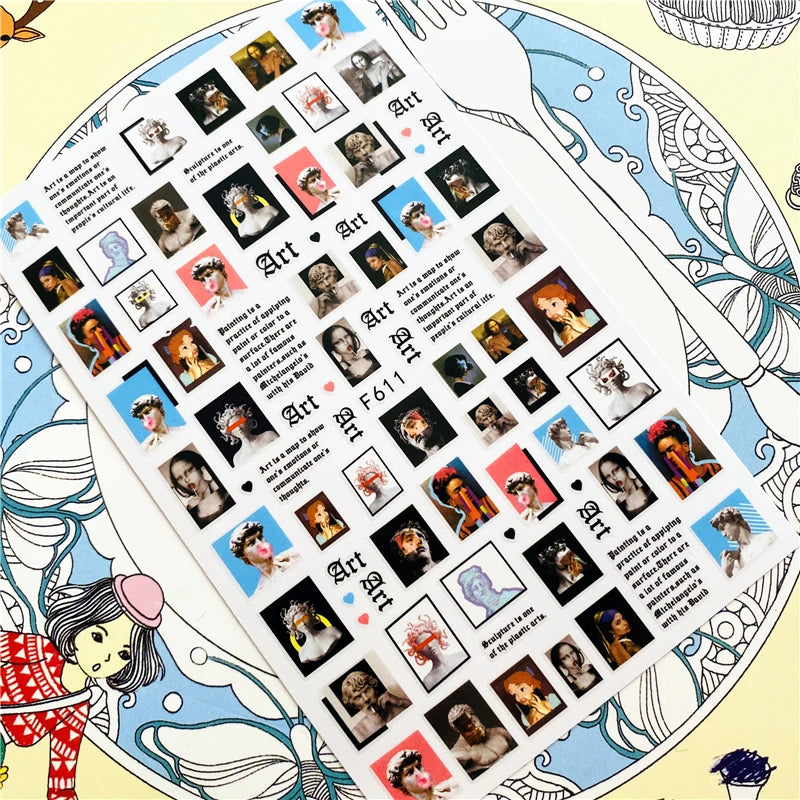 MG201011-38 WG661 Skull head snake sexy woman  3D Back glue Nail Art Stickers Decals Sliders Nail ornament decoration