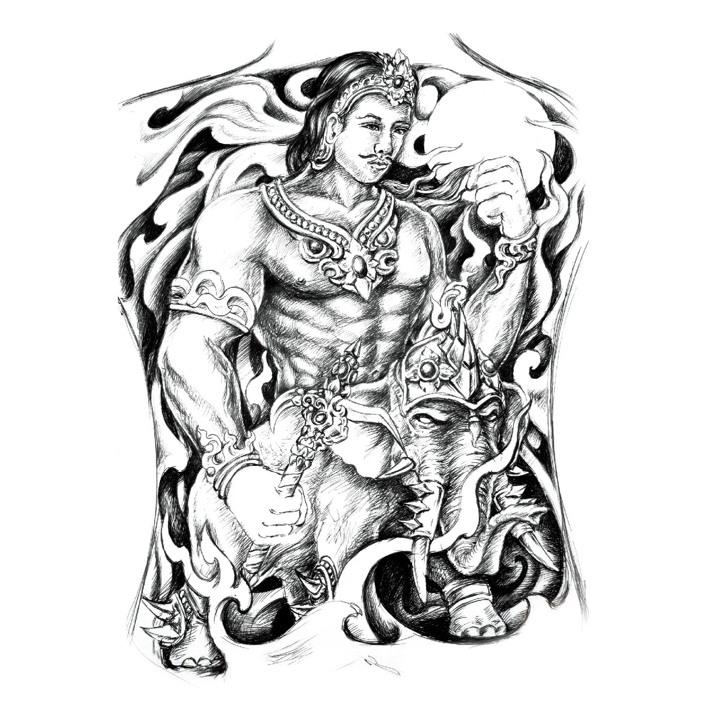 Wholesale Cool Big Full Back Tattoo Designs Large Size Temporary Tattoo Men's Full Back Tattoo Sticker