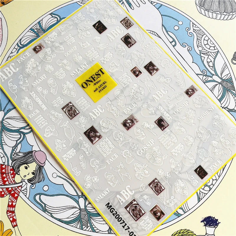 MG201011-38 WG661 Skull head snake sexy woman  3D Back glue Nail Art Stickers Decals Sliders Nail ornament decoration