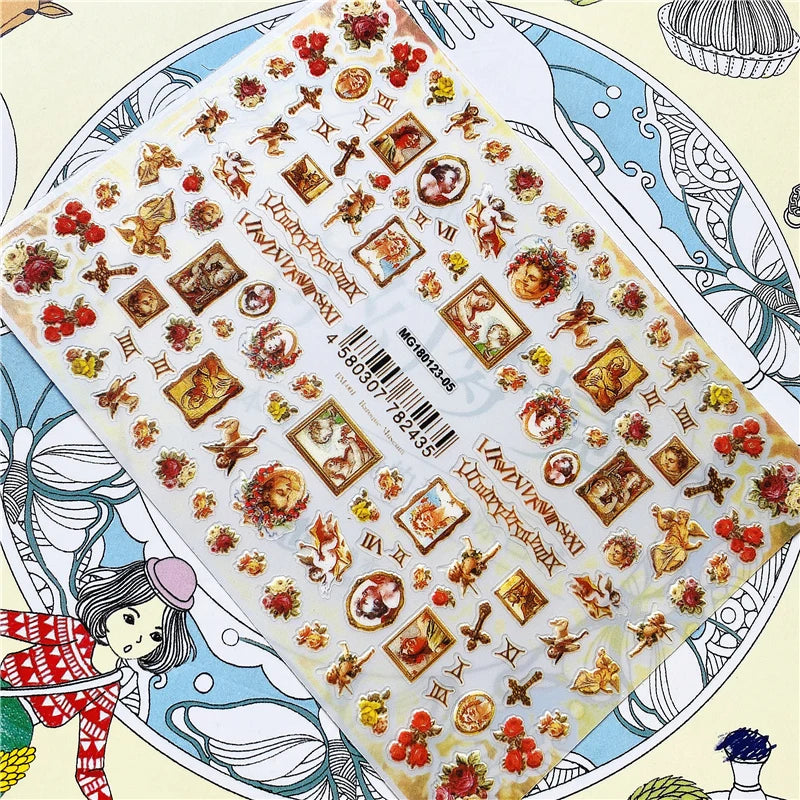 MG201011-38 WG661 Skull head snake sexy woman  3D Back glue Nail Art Stickers Decals Sliders Nail ornament decoration