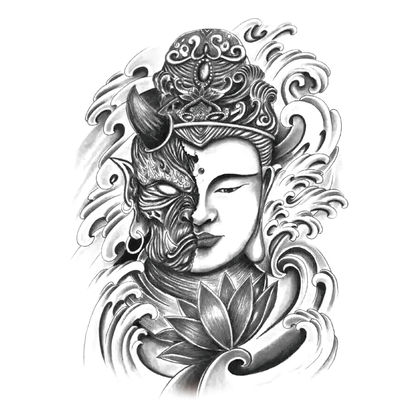 Wholesale Cool Big Full Back Tattoo Designs Large Size Temporary Tattoo Men's Full Back Tattoo Sticker