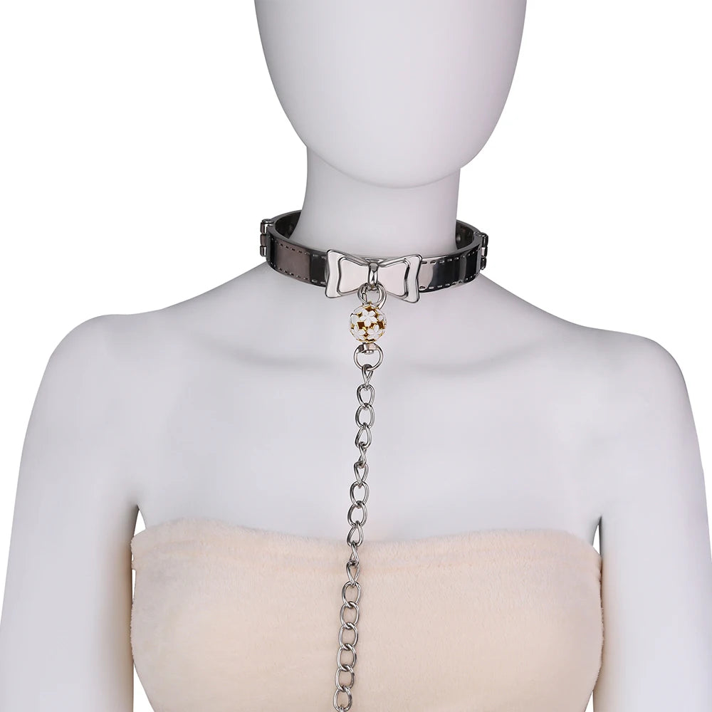 New Arrival Bow Ribbon Flower Bell Adult Bondage Fashion Collar Suitable for Bondage Enthusiasts