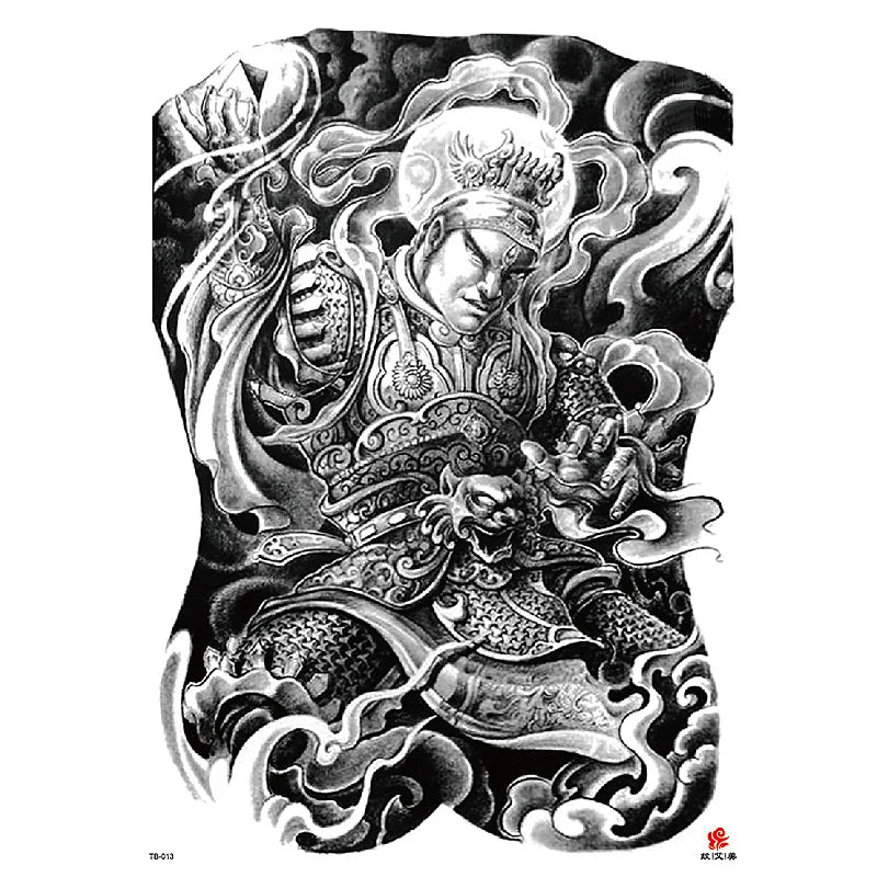 Wholesale Cool Big Full Back Tattoo Designs Large Size Temporary Tattoo Men's Full Back Tattoo Sticker