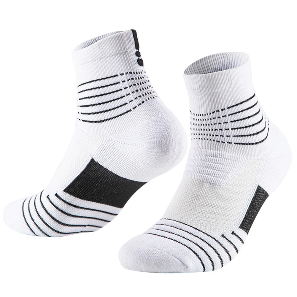 Men Ankle Athletic Socks Performance Cushion Compression Arch Support Outdoor Sports Thick Running Women Young Sock
