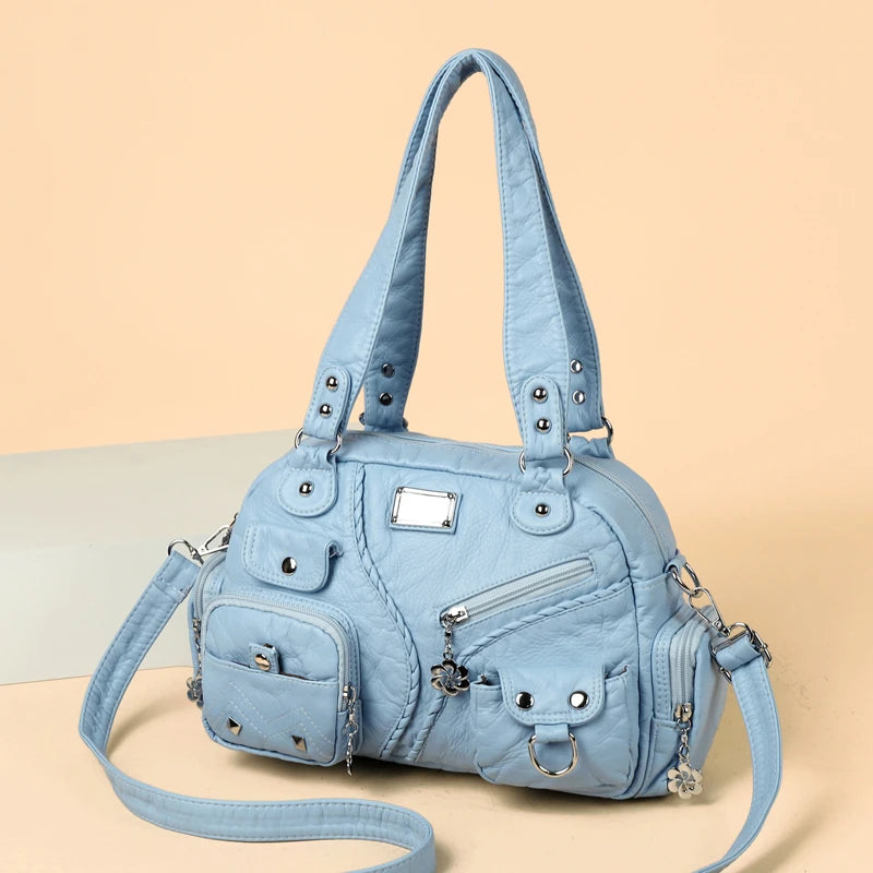 New High-capacity Women's Soft Crossbody Shoulder Bag with Single Strap and Zip Closure Waterproof Fashion Handbag High Quality