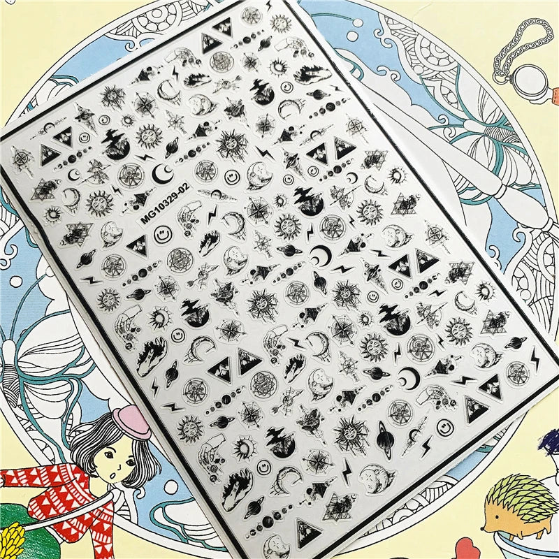 MG201011-38 WG661 Skull head snake sexy woman  3D Back glue Nail Art Stickers Decals Sliders Nail ornament decoration